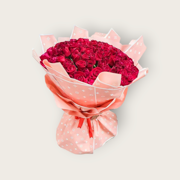 Bouquet of 101 roses 70cm long